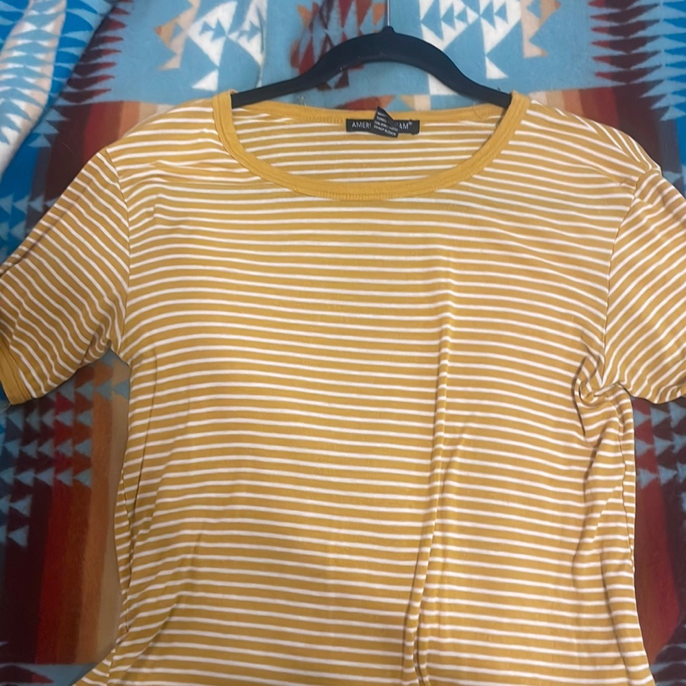 Striped Yellow Crop Top/ Tee